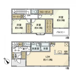 千葉県習志野市津田沼7丁目【一戸建】の間取り