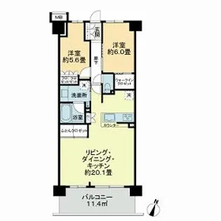 リビオシティ船橋北習志野【5階】の間取り