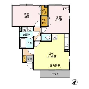 ドエルグランモア【1階】の間取り