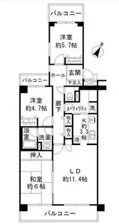 テラス本八幡【4階】の間取り