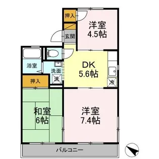 コーポサングリーン【2階】の間取り