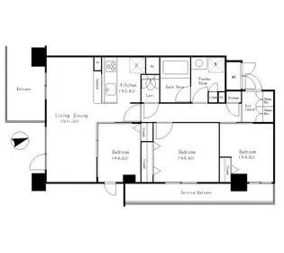 ベルヴュコート津田沼【6階】の間取り