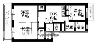 市川グリーンタウン鈴(農協)【3階】の間取り