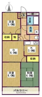 ディア・ライフ咲【302号室】の間取り