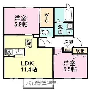 グレース船橋A【1階】の間取り