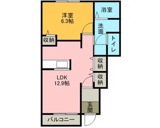 グランメールA【1階】の間取り