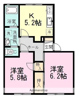 リッチボナールA【1階】の間取り