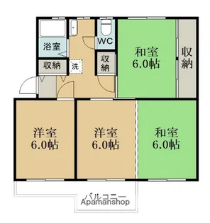 習志野台団地12街区 7号棟【2階】の間取り