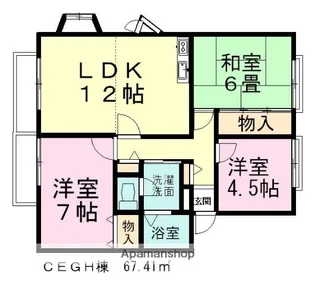 サンビレッジ船橋【2階】の間取り