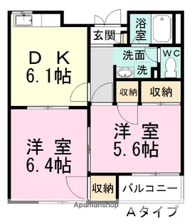 アピア習志野A棟【2階】の間取り
