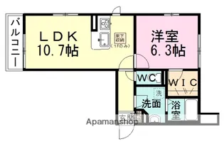 プランドール坪井C【1階】の間取り