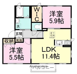 グレース船橋A【1階】の間取り
