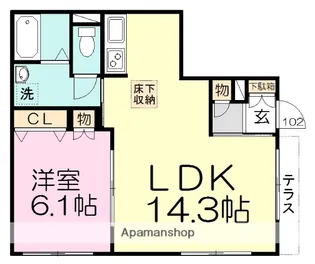 メゾンS・E八千代台【1階】の間取り
