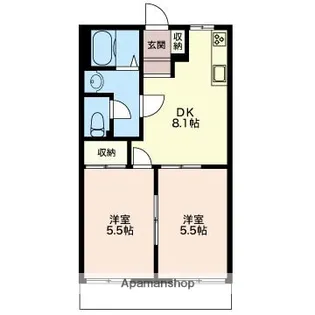 サングリーンゆりの木【1階】の間取り
