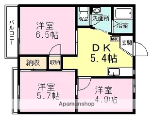 サンコート三番館【1階】の間取り
