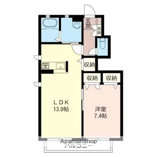 グラシューⅢ【1階】の間取り