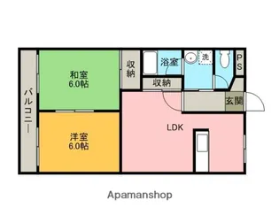リバーサイド五番館【3階】の間取り