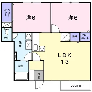 ヴィラ アンソレイユ【1階】の間取り