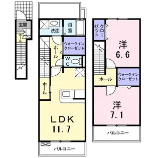 アルカディアⅡ【2階】の間取り