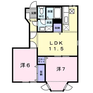 スイートとまと三番館【1階】の間取り
