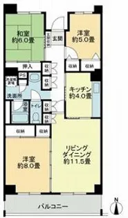 テレパレス船橋三咲A棟【2階】の間取り