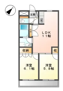 セントラルハイツⅡ【2階】の間取り