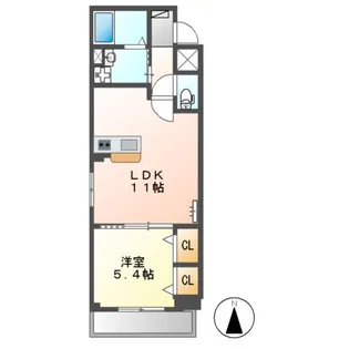 ラ・ベルヴィ【2階】の間取り