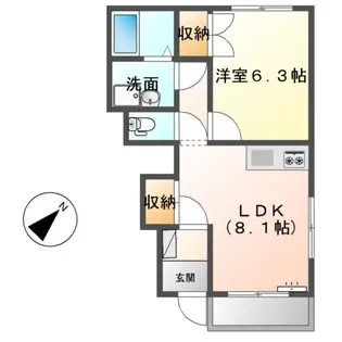 グリーンキャッスルⅤ【1階】の間取り