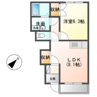 グリーンキャッスルⅤ【102号室】の間取り