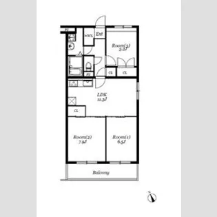 ベルフラット吉野【2階】の間取り