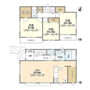 千葉県船橋市松が丘2丁目【一戸建】の間取り