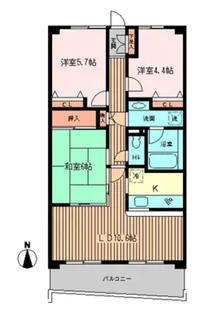 モンテローザ緑が丘【1階】の間取り