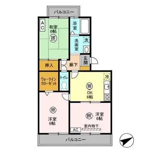 ハイツ・サンピーチ A【1階】の間取り