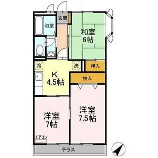 サンパレス薬円台【1階】の間取り