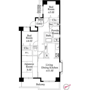 クレセントコート津田沼【0602号室】の間取り