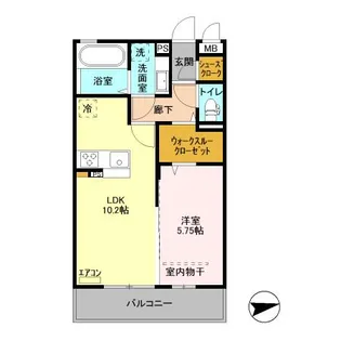 R.ザウバーⅡ A棟【2階】の間取り