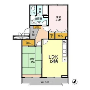 2LDKの間取り画像