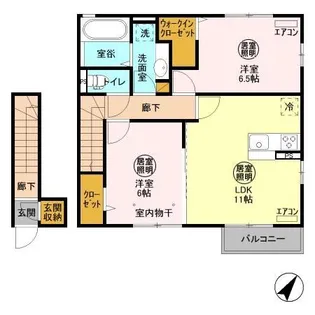 コンフォーレ B棟【2階】の間取り