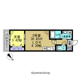 千葉県八千代市八千代台北7丁目【アパート】の間取り