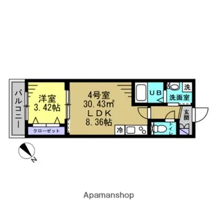 千葉県八千代市八千代台北7丁目【アパート】の間取り