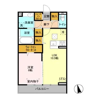 コーポラス芝山【1階】の間取り
