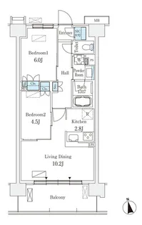 スカイグランデ津田沼【3階】の間取り