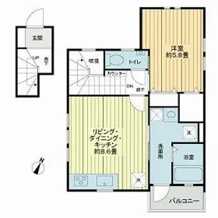 コースタル金杉【0201号室】の間取り