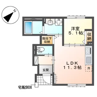 仮称)鎌ヶ谷市右京塚アパート【102号室】の間取り
