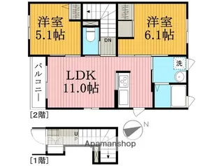 LEAF緑が丘B【2階】の間取り