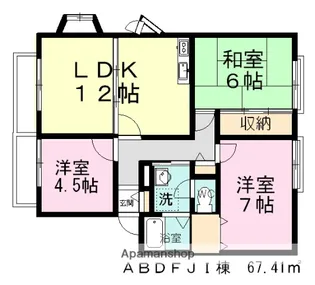サンビレッジ船橋【1階】の間取り