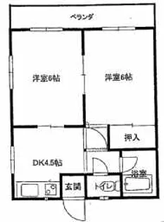 ハイネスハザマ【2階】の間取り