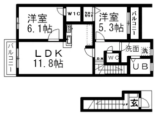 エスポアハイム【2階】の間取り