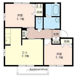 ロックウエルコートⅡ【2階】の間取り