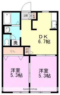 サニーコートKⅢ【1階】の間取り